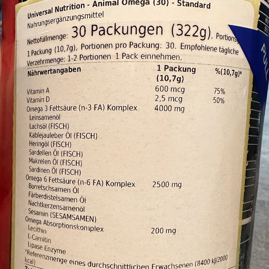 Animal Omega 30Packs