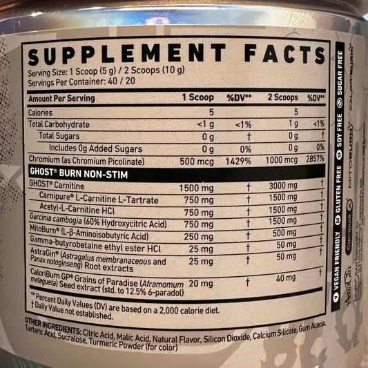 Ghost Burn - non stim - 200g - lemon crush