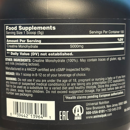 100% Animal Pure Creatine - 500g